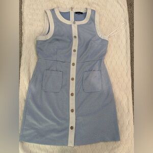 Tommy Hilfiger Light Blue and White Sleeveless Dress